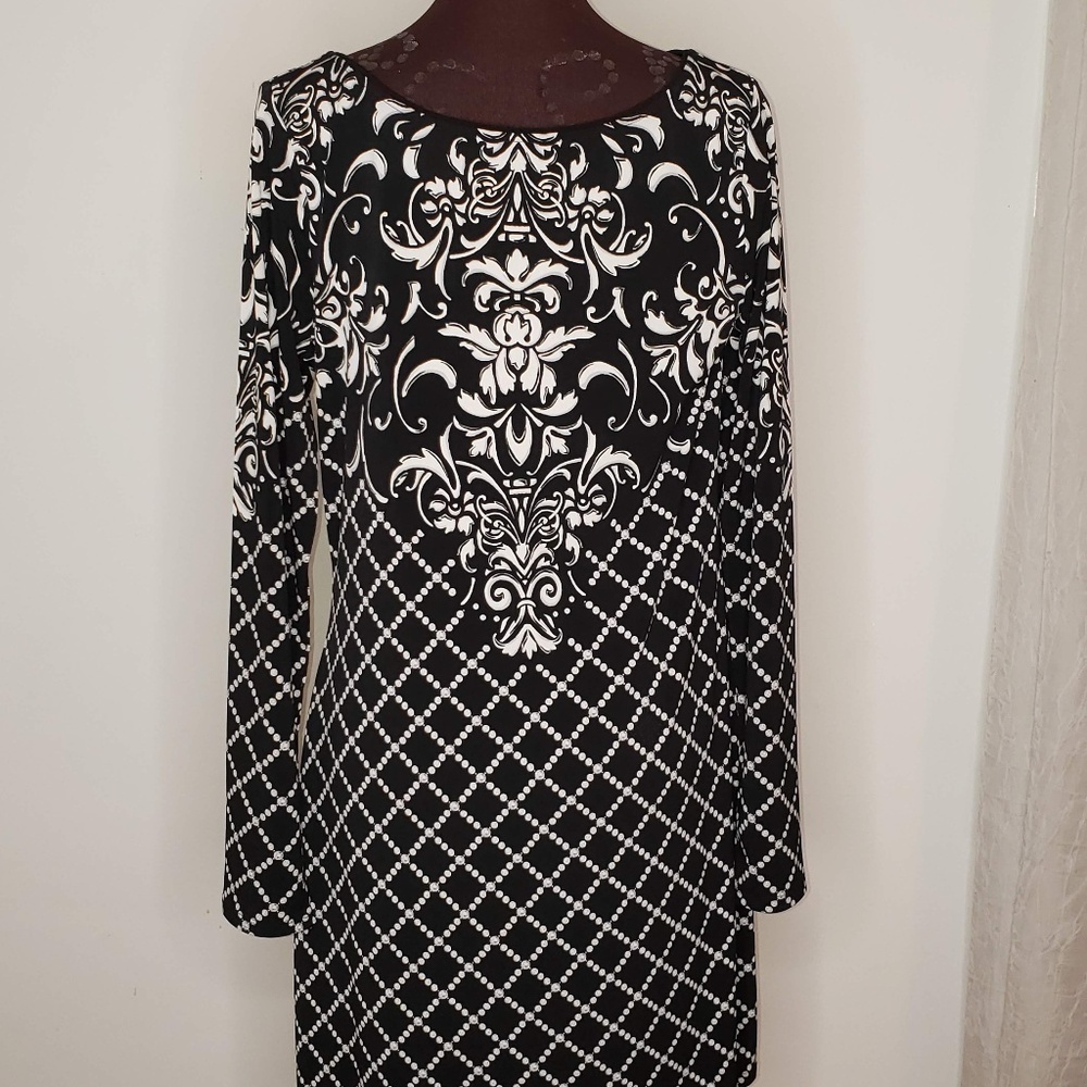 White House Black Market Damask Dress Size M - Picture 3 of 4